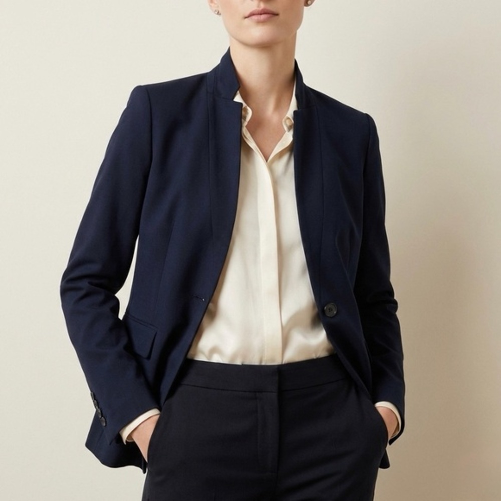 J. CREW Regent Blazer in Navy Blue Four Season Stretch 14T NWOT